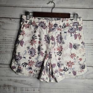 Maurices White and Red Floral Women's Pull On Shorts With Pockets Size Small